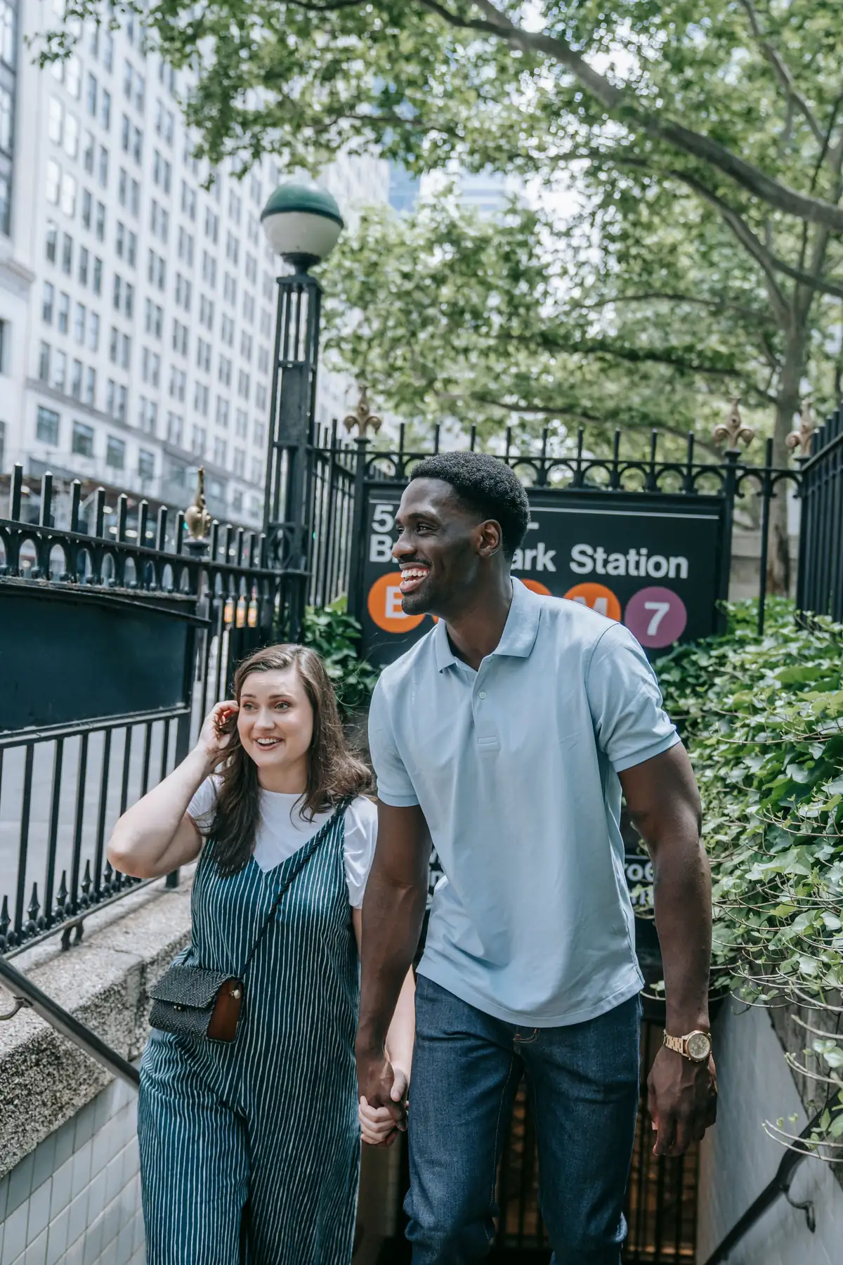 Illustrative stock photo of a couple walking in a city, not real members